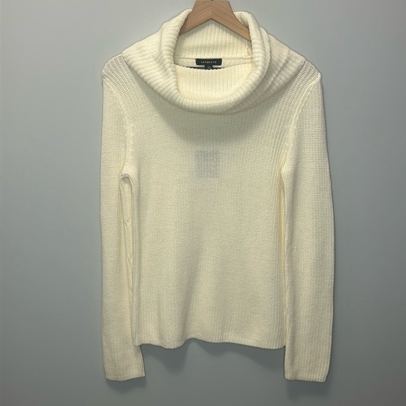 Lands' End Sweaters - "NWT" Lands' End Knit Cotton Blend Ivory Cowl Neck‎ Sweater- Size Small (6-8)
